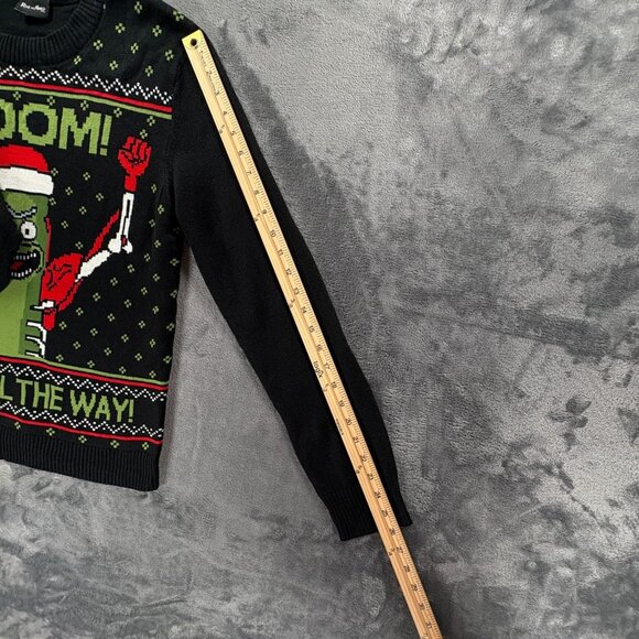 Rick and Morty Pickle Rick Ugly Christmas Sweater Men’s M Boom! Pickle - Picture 6 of 8